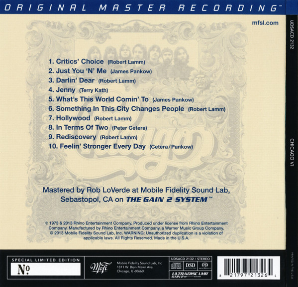 Chicago VI - CD-Disc (Rhino Special Version) Placeholder image