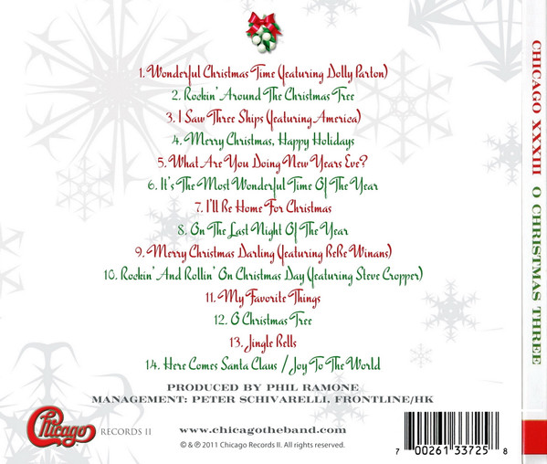 Chicago XXXIII: O Christmas Three, CD-Digipack, Rückseite Placeholder image
