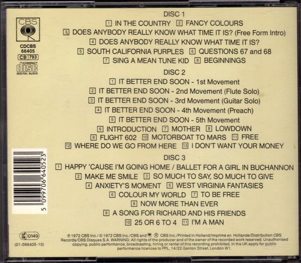 Chicago at Carnegie Hall - CD-Box Rückseite Placeholder image