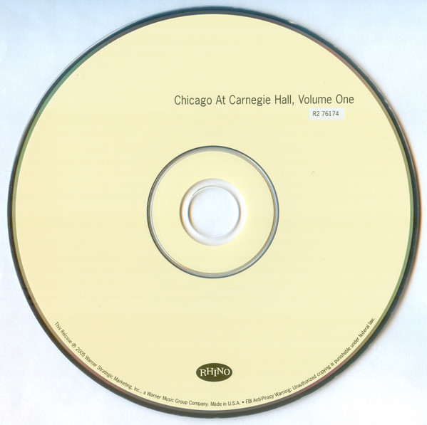 Chicago at Carnegie Hall - Rhino-CD-Box Disc 1 Placeholder image