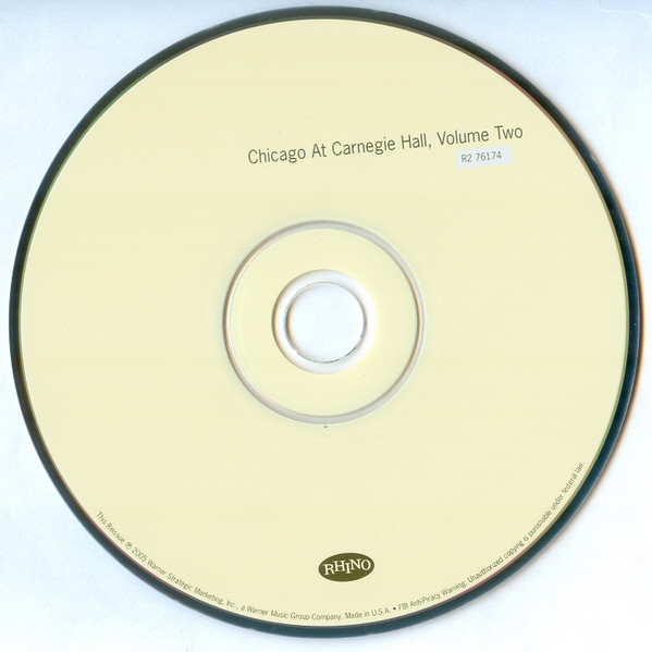 Chicago at Carnegie Hall - Rhino-CD-Box Disc 2 Placeholder image